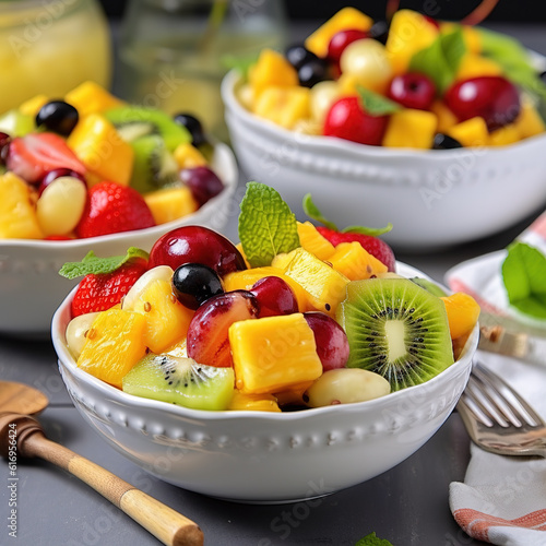 Fruit mix in a cup , Generative AI