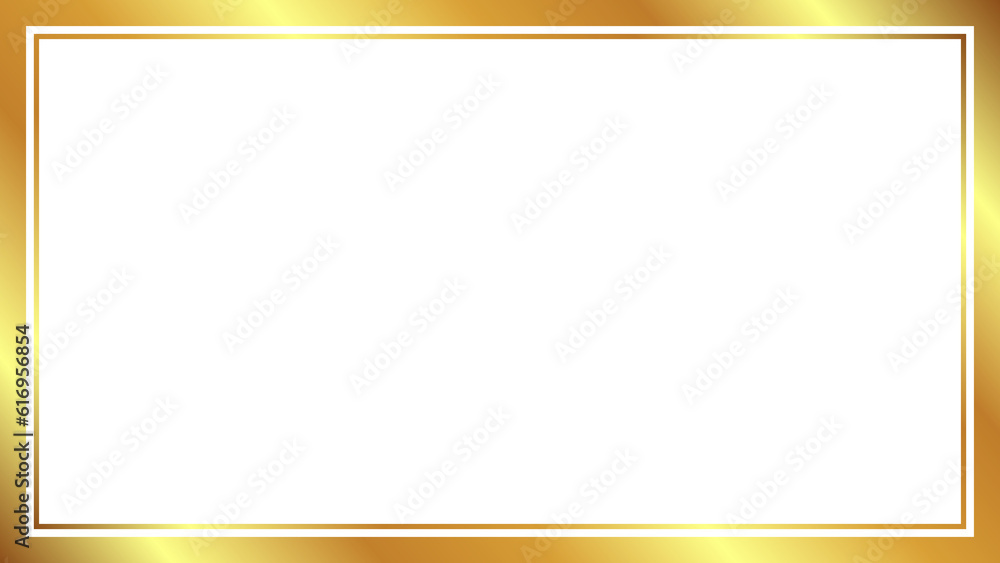Golden frame rectangle on transparent background Golden frame rectangle on transparent background