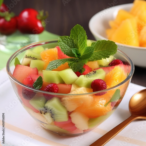 Fruit mix in a cup , Generative AI