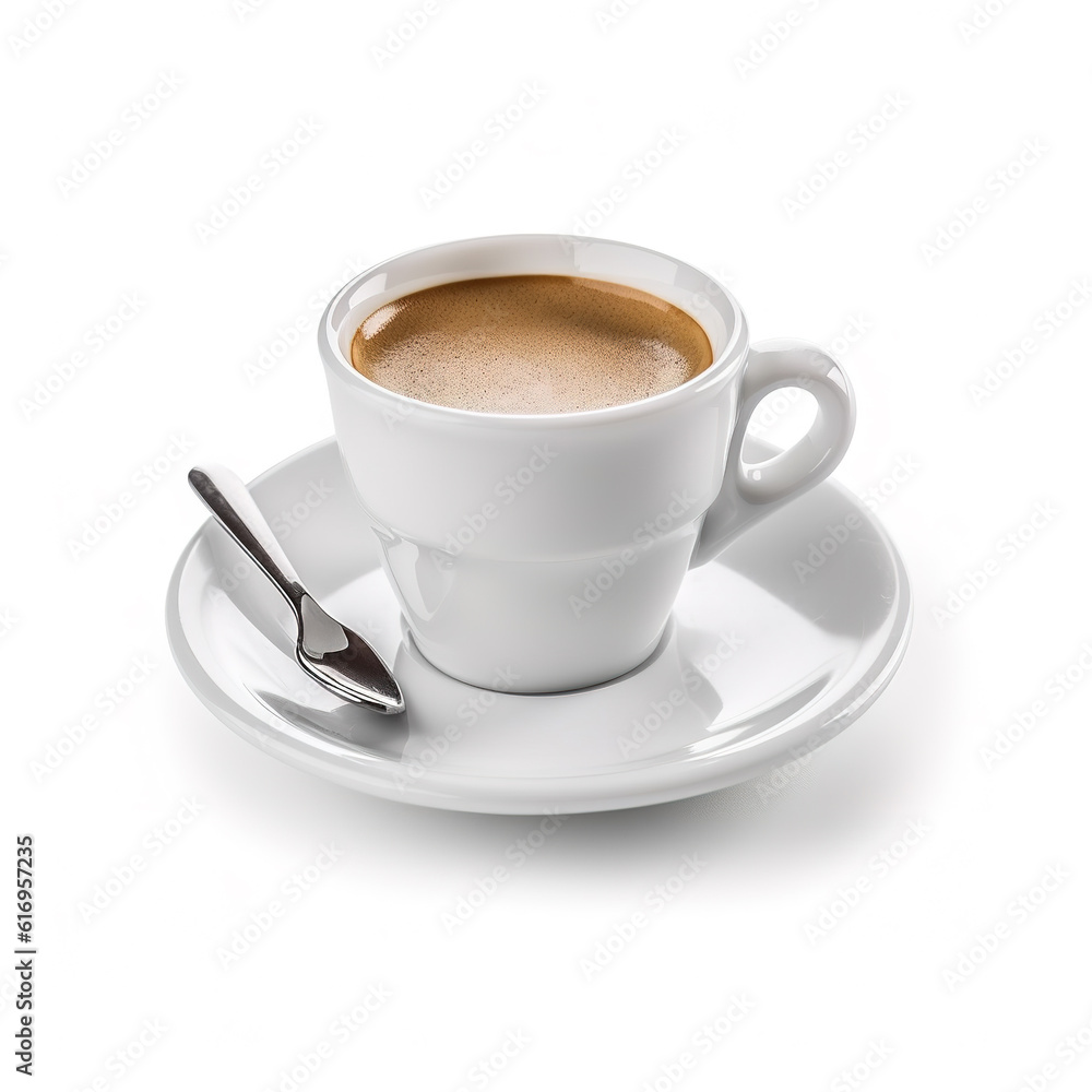 White coffee mug on a white background , Generative AI