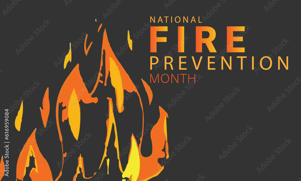 National fire prevention month. background, banner, card, poster