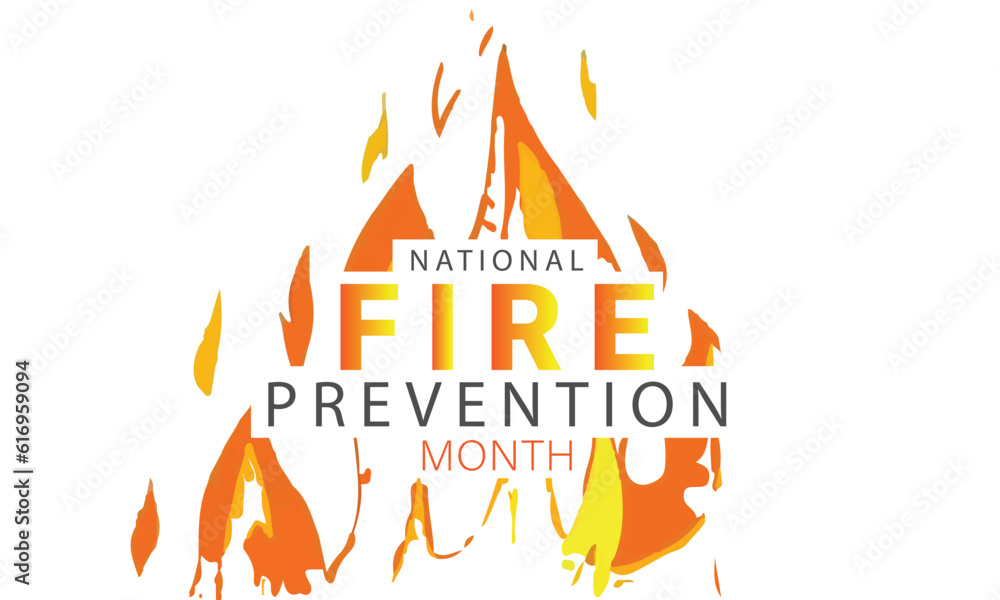 National fire prevention month. background, banner, card, poster, template. Vector illustration