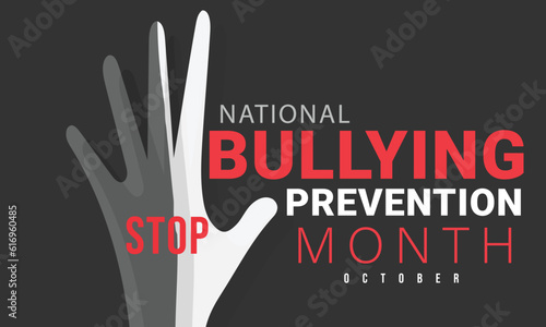 National Bullying Prevention Month. background, banner, card, poster, template. Vector illustration.