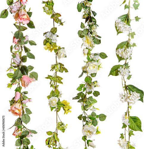 Flower garlands with transparent background