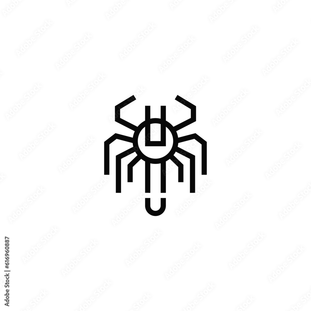 Spider and wrench logo design combination. Spider and wrench logo design combination.