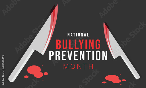 National Bullying Prevention Month. background, banner, card, poster, template. Vector illustration.