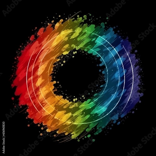 Pride Flag, colourful pride flag, Pride, Flag, Circle, Round, AI Generated Imagine, AI Art, AI