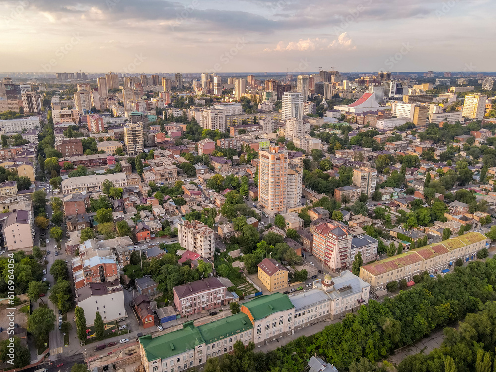 The aerial view of the downtown in the city of Rostov-on-Don (Rostov-na-Donu), Russia, close to the border with Ukraine