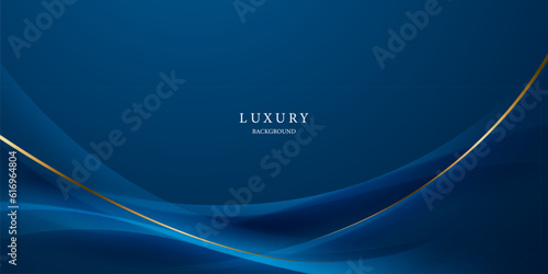 blue abstract background with luxury golden elements vector illustration