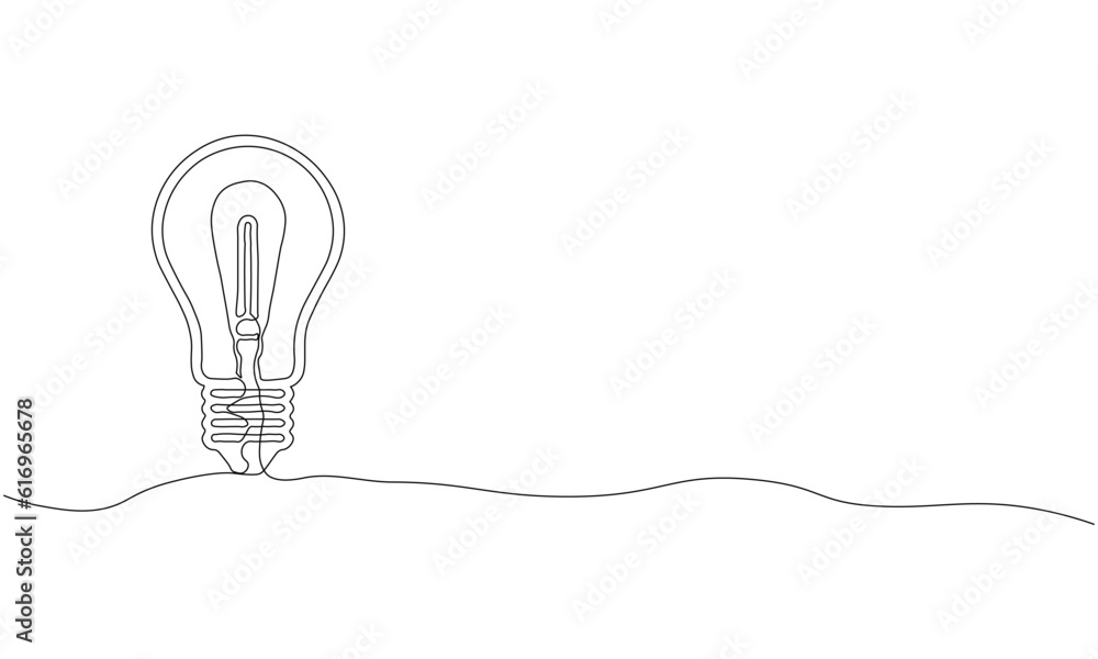 continuous single line drawing of light bulb idea and brain stroming concept, line art vector illustration in detail continuous single line drawing of light bulb idea and brain stroming concept, line art vector illustration in detail