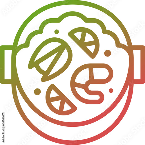 paella gradient line icon