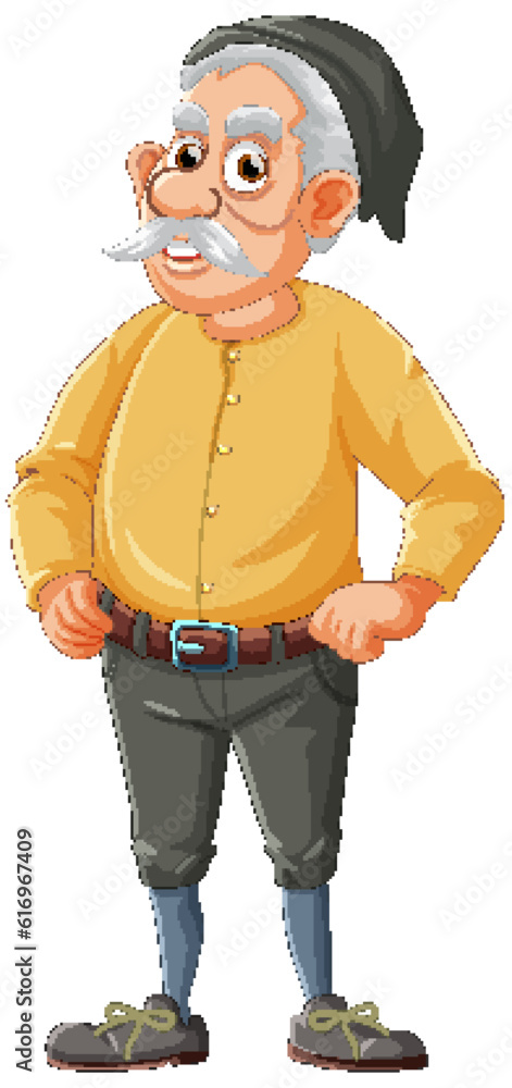 Old man cartoon character with mustache Old man cartoon character with mustache