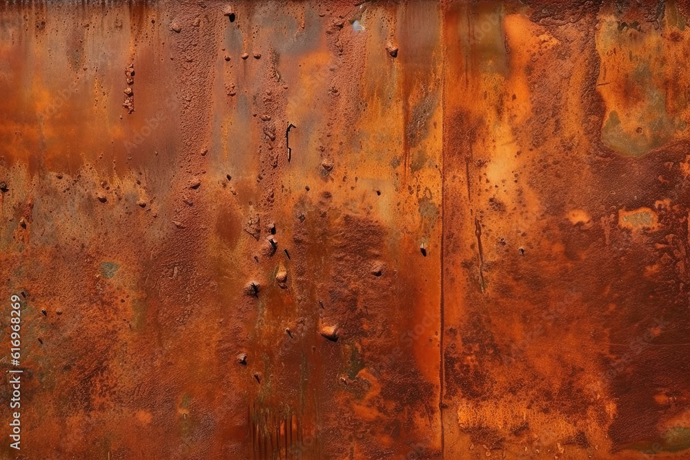 The surface of the metal is covered with a rough rusty texture that has weathered. AI Generated. The surface of the metal is covered with a rough rusty texture that has weathered. AI Generated.