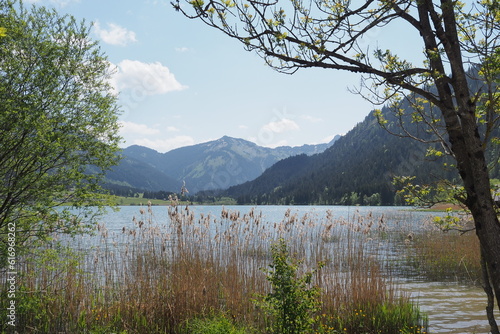 Alpenpanorama mit Haldensee in Österreich 
