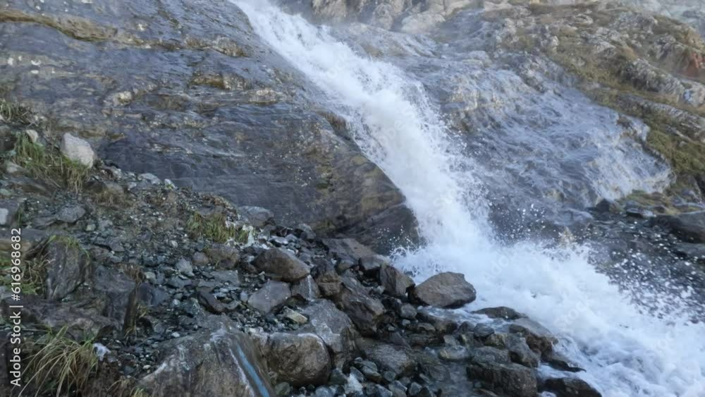 big cute high land waterfall in Arkhyz mountains at summer big cute high land waterfall in Arkhyz mountains at summer