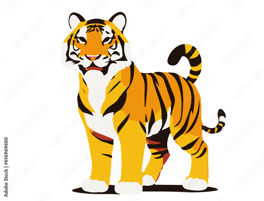 tiger cartoon isolated on white