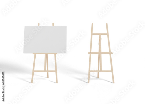 White canvas on an easel