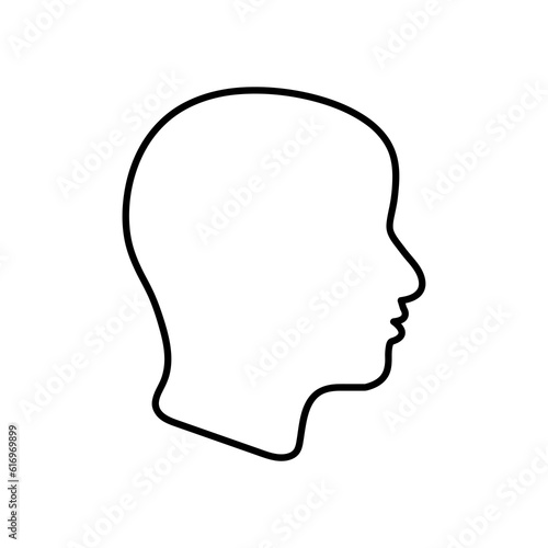 human head icon illustration, Human head profile black shadow silhouette vector illustration on white background. 