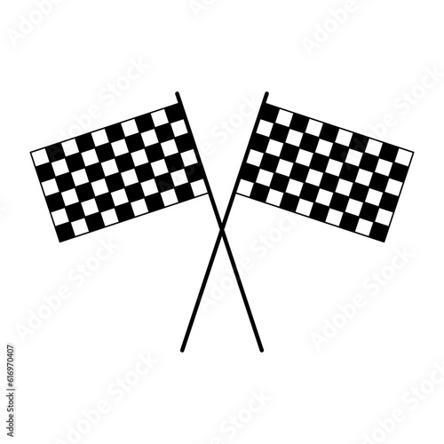 Race flag icon. Competition sport flag line vector icon. Start finish illustration on white background..eps