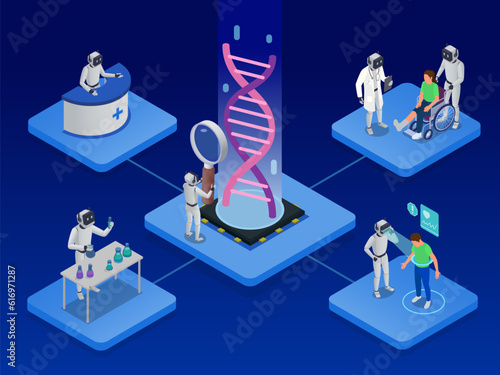 Ai In Medicine Isometric Composition