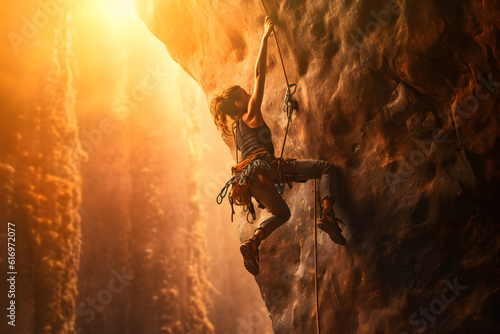 woman  extreme climber ai generated art  photo