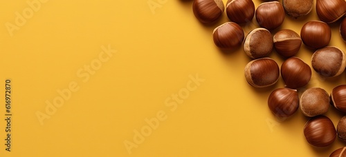 raw chestnut banner background, blank empty plain color background with copy space  Generative Ai photo