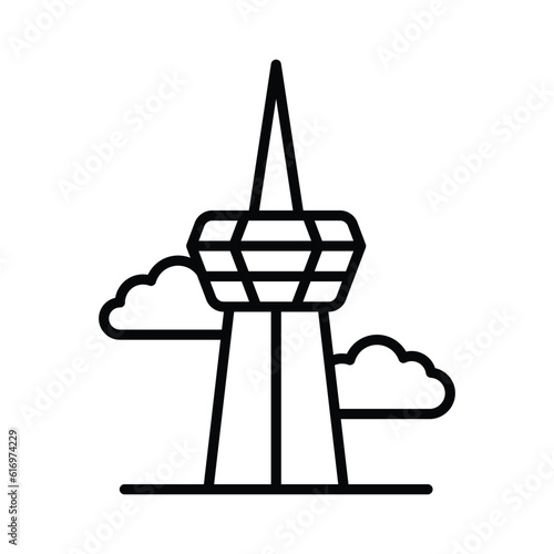 Grab this creatively designed vector of cn tower in modern style
