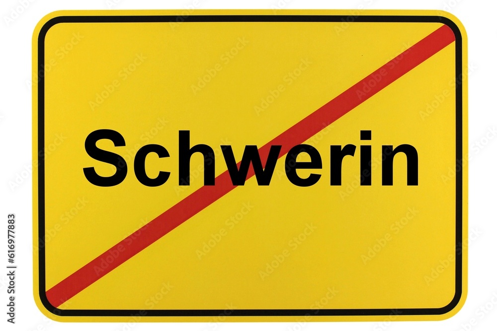 Illustration eines Ortsschildes der Gemeinde Schwerin in Brandenburg Illustration eines Ortsschildes der Gemeinde Schwerin in Brandenburg