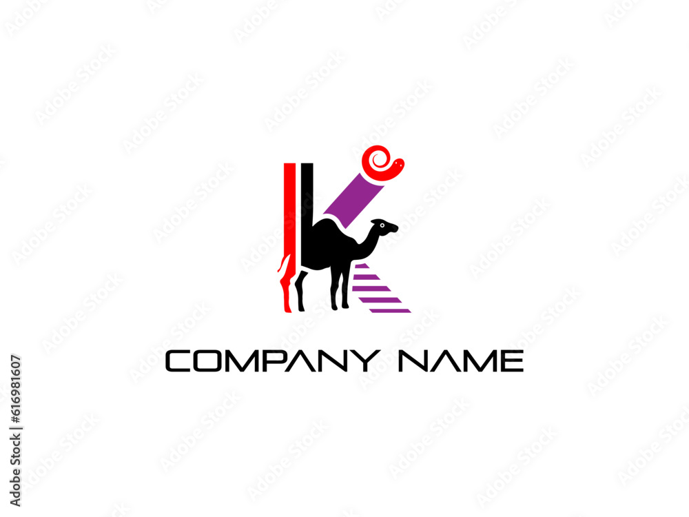 K letter Modern abstract Creative digital animal logo. vector illustration logo. modern style  logo in shape a template Mode flat logo.