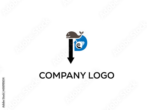 P letter Modern abstract Creative digital animal logo. vector illustration logo. modern style  logo in shape a template Mode flat logo.