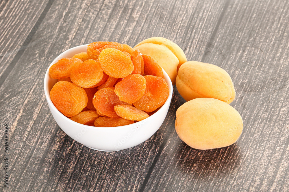 Dried apricot heap in the bowl Dried apricot heap in the bowl