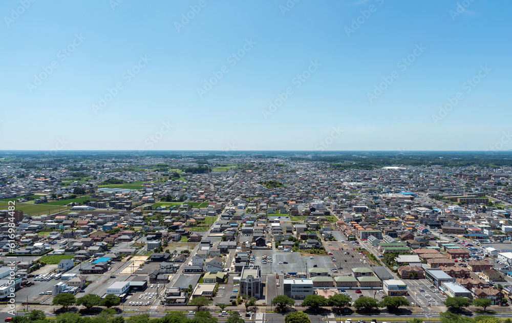 Obraz premium 茨城県水戸市の街並み 2023.6月（南方面） 
