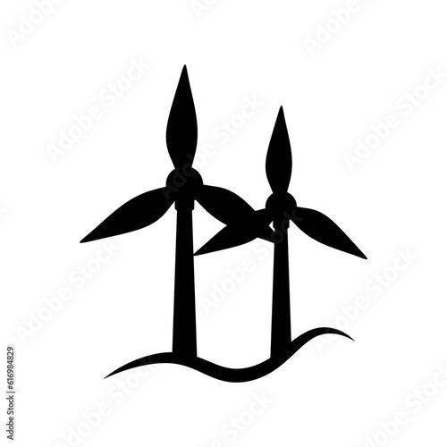 wind power icon isolated on white background