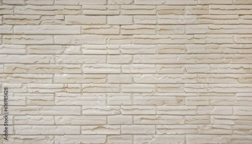 brick wall, Cream and white brick wall texture background. Brickwork and stonework flooring interior rock old pattern design, old, brickwork, construction, building, AI generated 