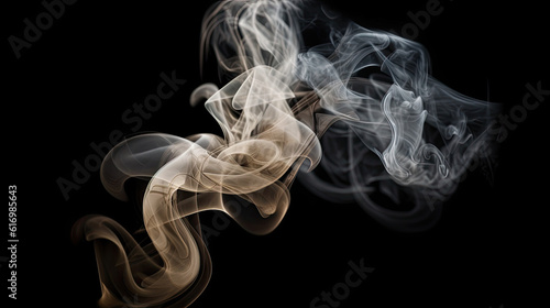 Ephemeral Whispers: Dynamic Images of White Smoke on Black Background