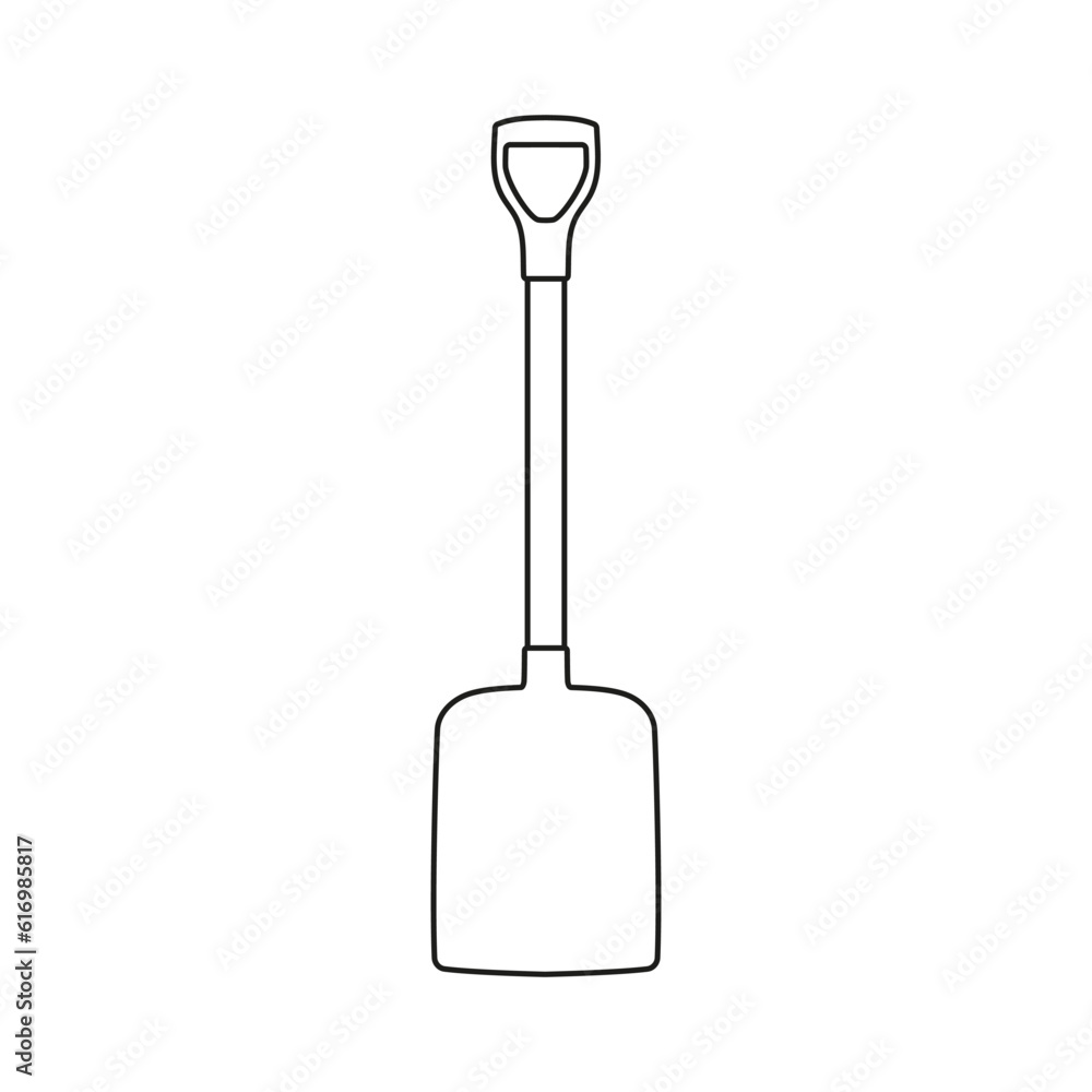 Shovel for working with soil and bulk materials on a white background. Shovel for working with soil and bulk materials on a white background.