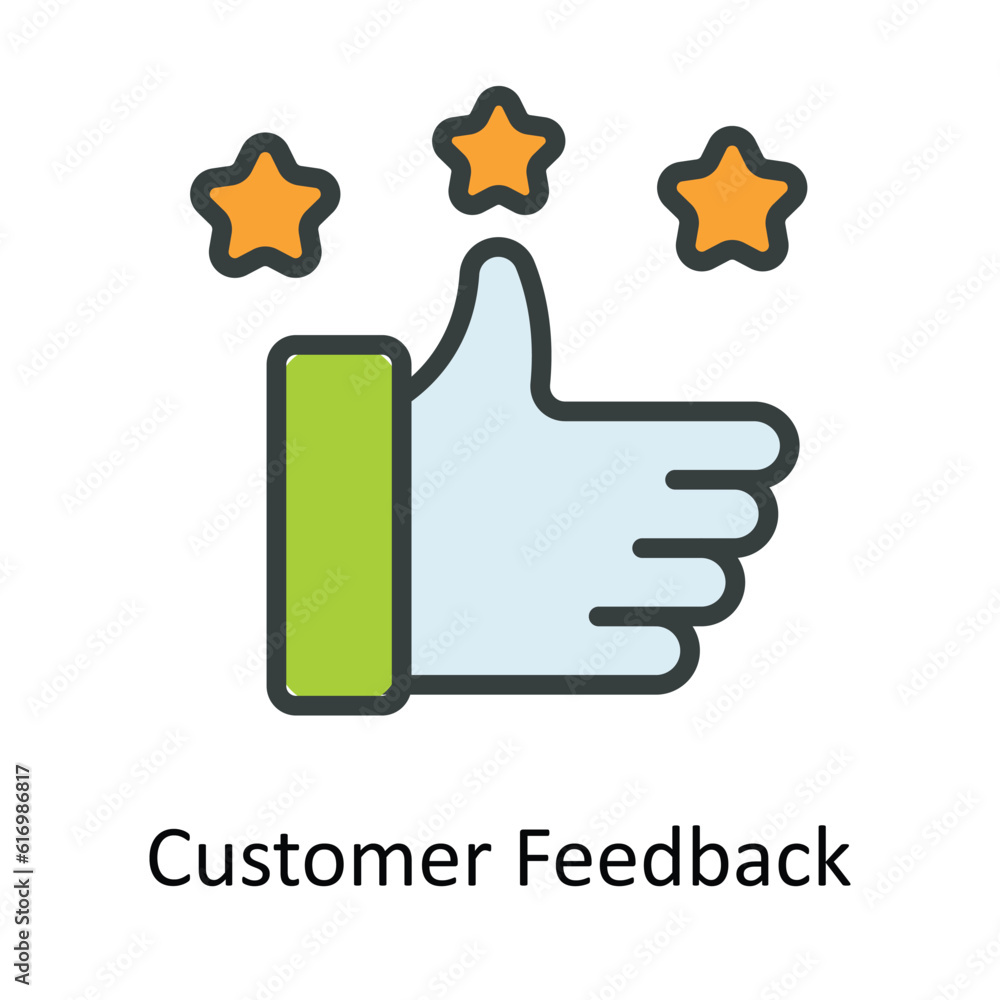 Obraz premium Customer Feedback Vector Fill outline Icon Design illustration. Shipping and delivery Symbol on White background EPS 10 File