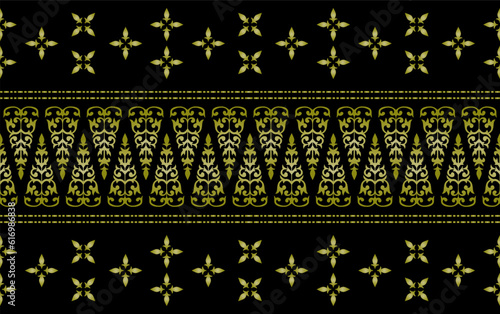 Batik Pattern Pucuk Rebung Kuntum Dewa Riau, Sumatera Indonesia. Batik Pattern Traditional Melayu Vector Illustration or songket tenun malay decoration
