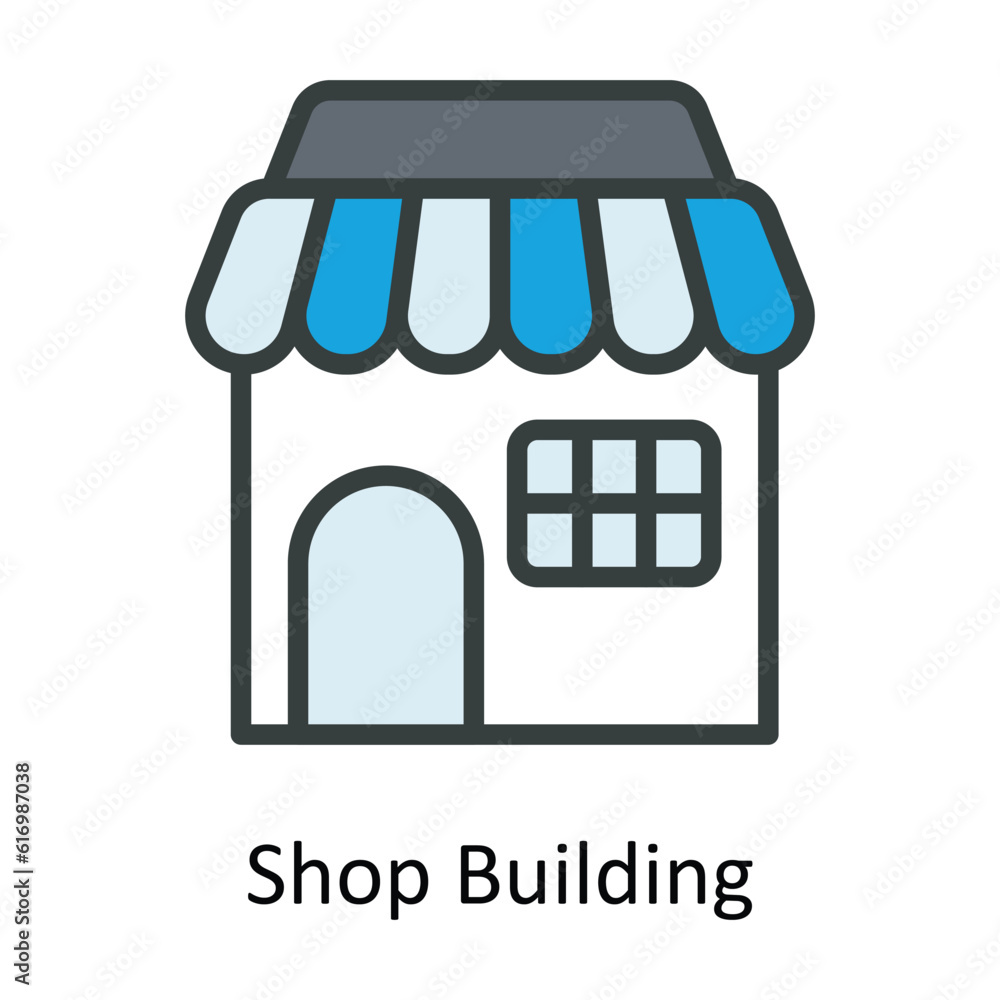 Shop Building Vector Fill outline Icon Design illustration. Shipping and delivery Symbol on White background EPS 10 File Shop Building Vector Fill outline Icon Design illustration. Shipping and delivery Symbol on White background EPS 10 File