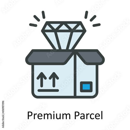 Premium Parcel Vector   Fill outline Icon Design illustration. Shipping and delivery Symbol on White background EPS 10 File