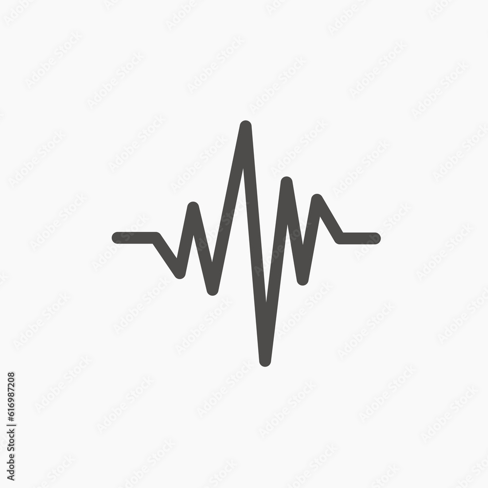 Heartbeat monitor pulse line art icon vector. Heartbeat Cardiogram symbol sign Heartbeat monitor pulse line art icon vector. Heartbeat Cardiogram symbol sign