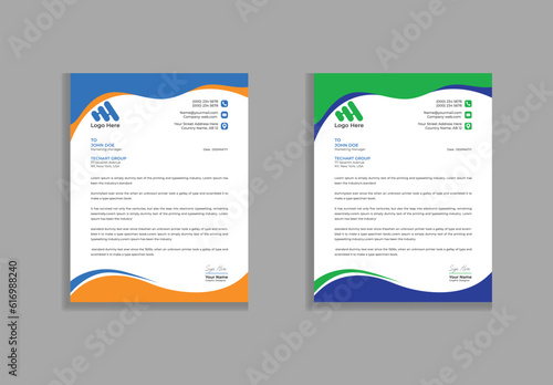 Modern company business letterhead template design