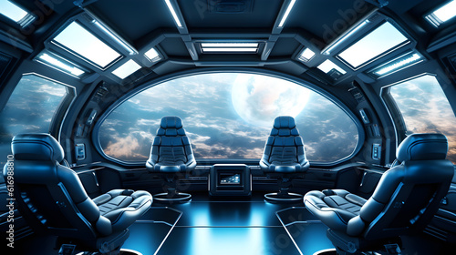 interior of a starship space explorer created with Generative AI © kimly