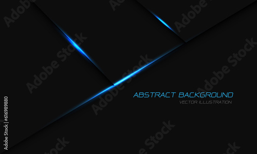 Abstract dark grey metallic blue light geometric with simple text design modern luxury futuristic background vector