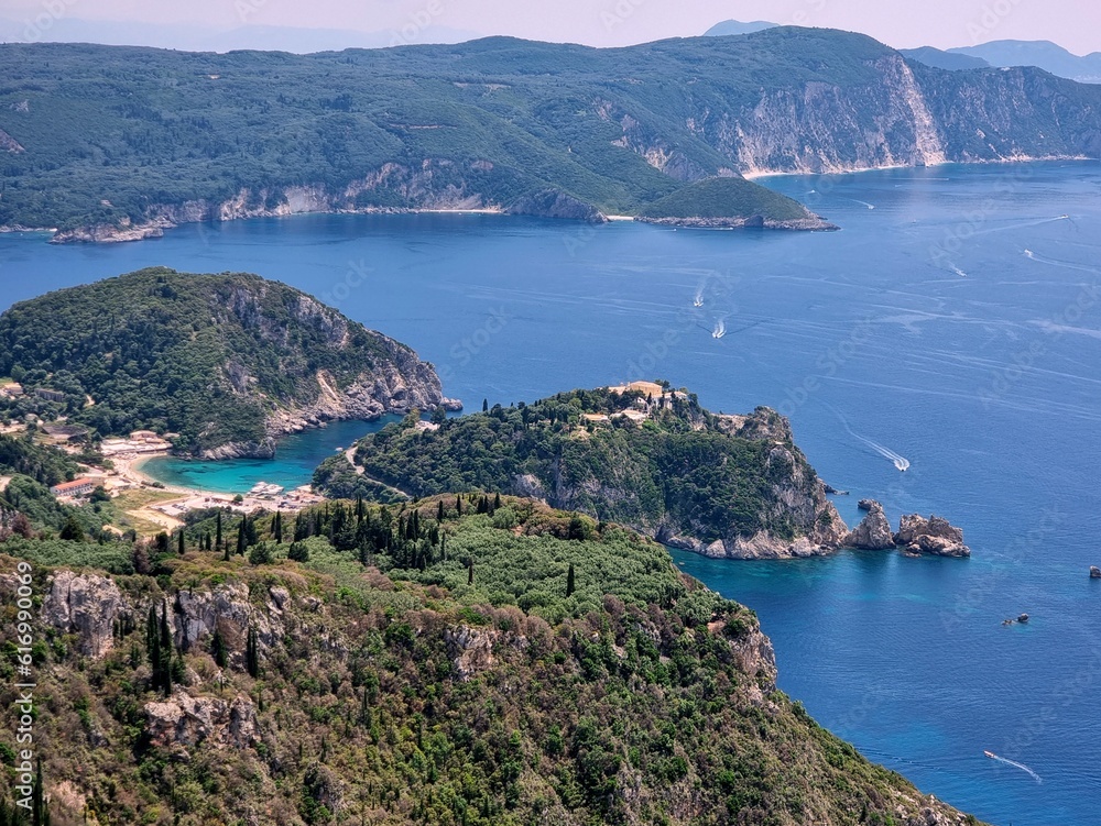 Corfu coast panorama