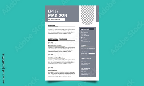 Resume template. cv professional or designer jobs resumes.