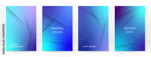 Minimal Poster. Pastel Soft. Blue Gradient Set.