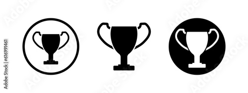 Cup winner icon. Champion trophy illustration. Goblet vector symbol. Winner award sign.