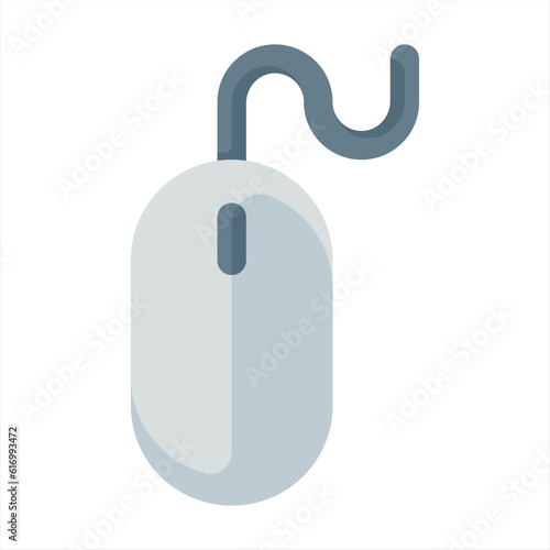 Computer mouse vector flat icon. Isolated computer mouse emoji illustration