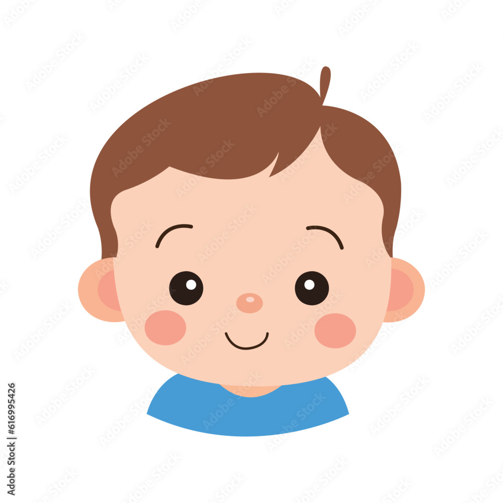 illustration of innocent little baby face with cute smile on white background using vector illustration art